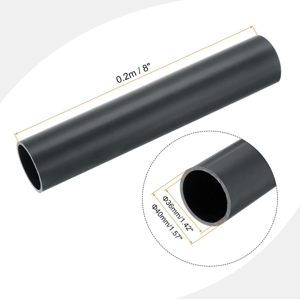PVC Rohr, Durchmesser 36mm L?nge 0.2m Rund Kunststoffrohr fš¹r Garten, Aquarium, Wasserleitung, Kabelkanal, lš¹ftungsrohr (Dunkelgrau)