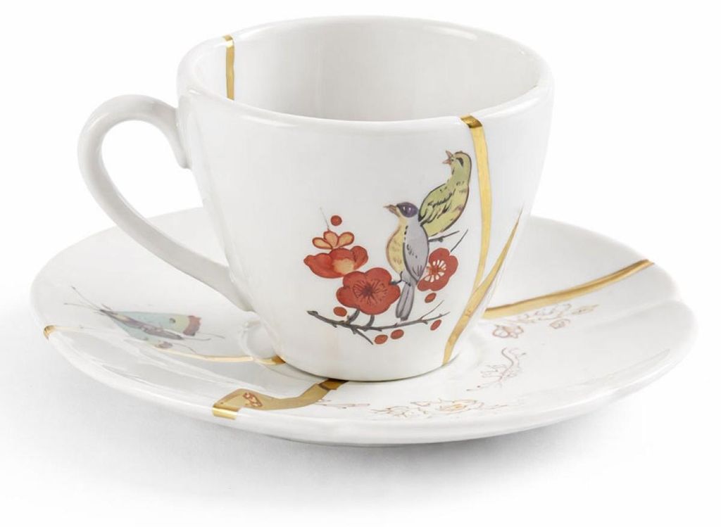 Seletti Kaffeetasse mit Untertasse Kintsugi 2 Porzellan Produktbild 
