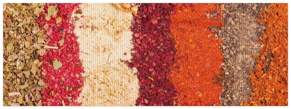 Wallario Duschmatte Antirutschmatte Badmatte Fußmatte Bunte Gewürze in Streifen - Chili, Curry usw, Größe ca. 180 x 65 cm