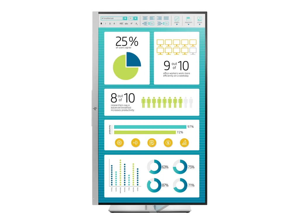 Écran HP EliteDisplay E273 27" : fini les douleurs de cou grâce au pivot - 3