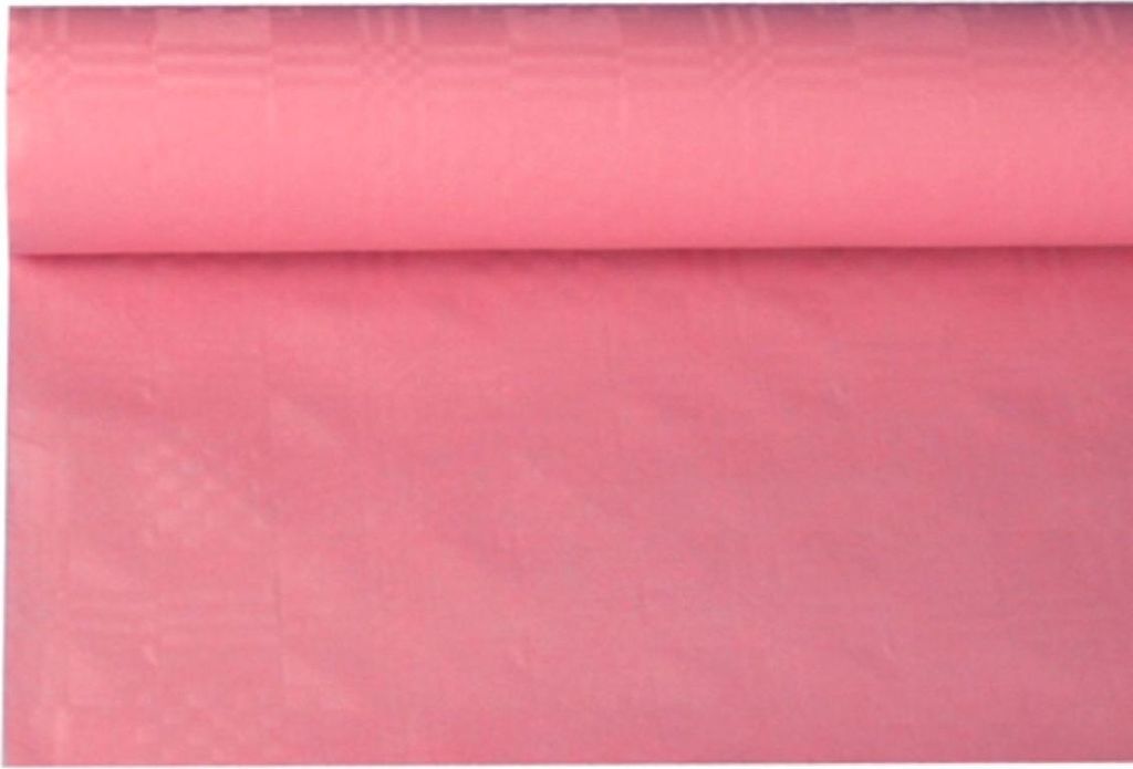 Papstar Papiertischtuch mit Damastprägung 8 m x 1,2 m rosa 18590