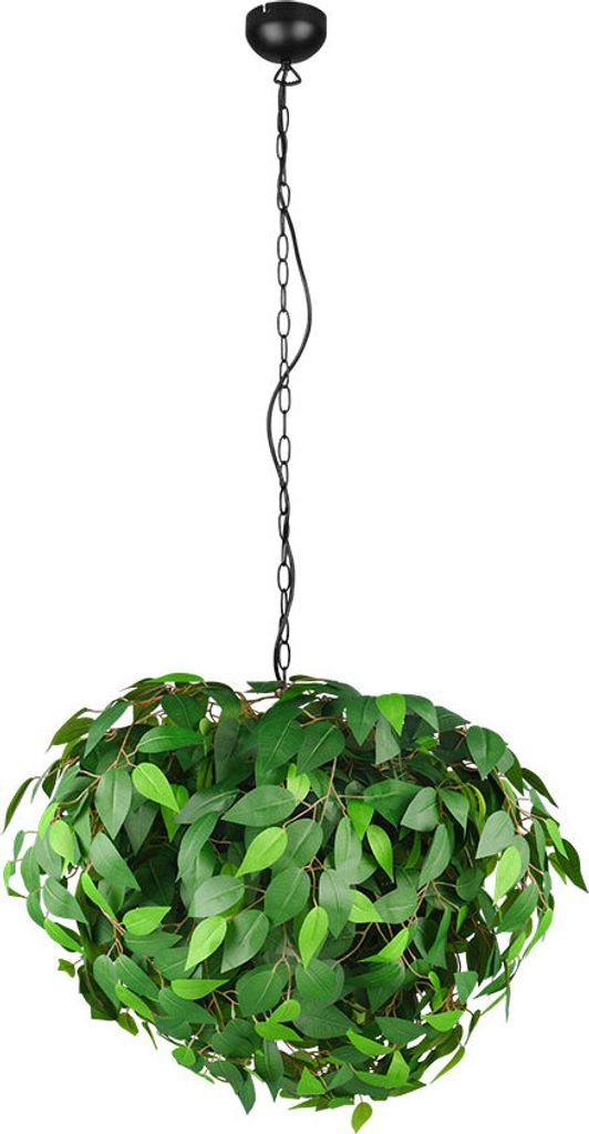 Hängeleuchte, Blätter-Design, 4 Flammig, Grün, H 150 cm