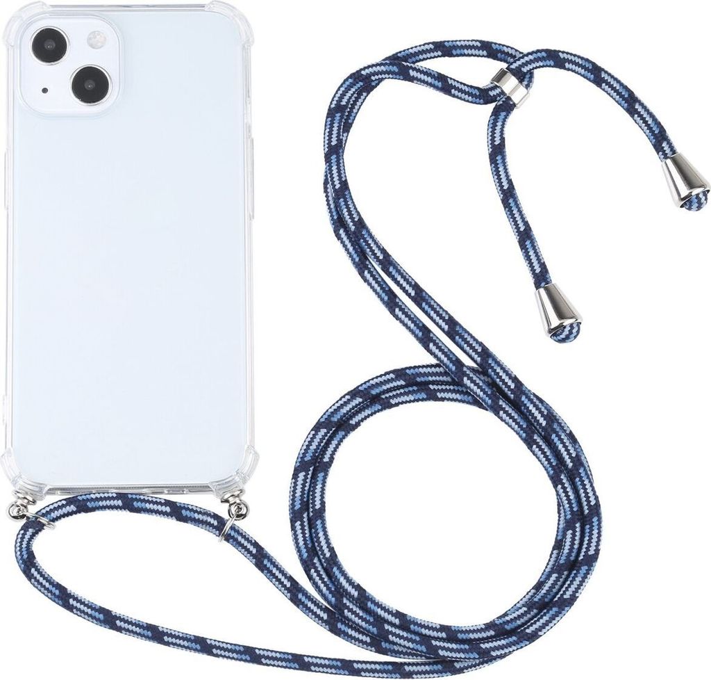 König Design Hülle kompatibel mit Apple iPhone 13 Kunststoff Handykette Cover - Case Handyhülle Blau