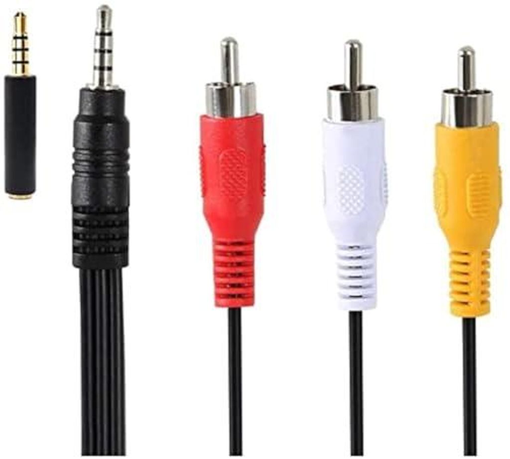 3,5 mm auf RCA AV Camcorder Videokabel, 3,5 mm Stecker auf 3 Cinch-Stecker, Stereo-Audio-Video-AUX-Kabel für Smartphones, MP3-Player, Tablets, Lau...
