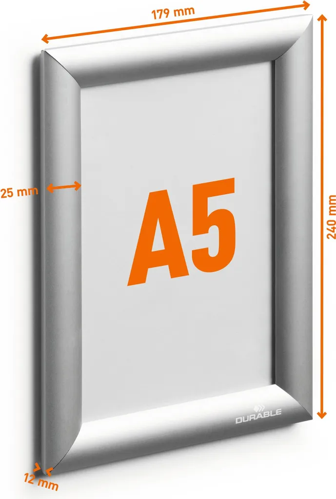 Cornice a Scatto DURABLE A5 Argento 479523 - Alluminio Professionale - 5