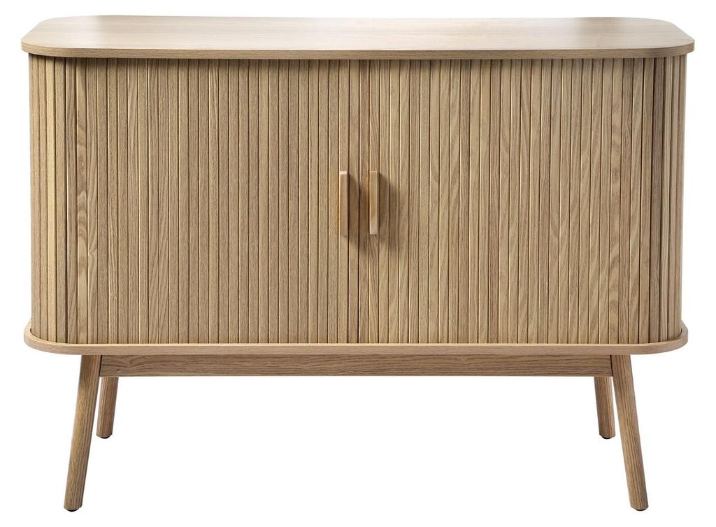 CALICOSY - Vintage Sideboard Holzdekor 2 Schiebetüren - L110cm