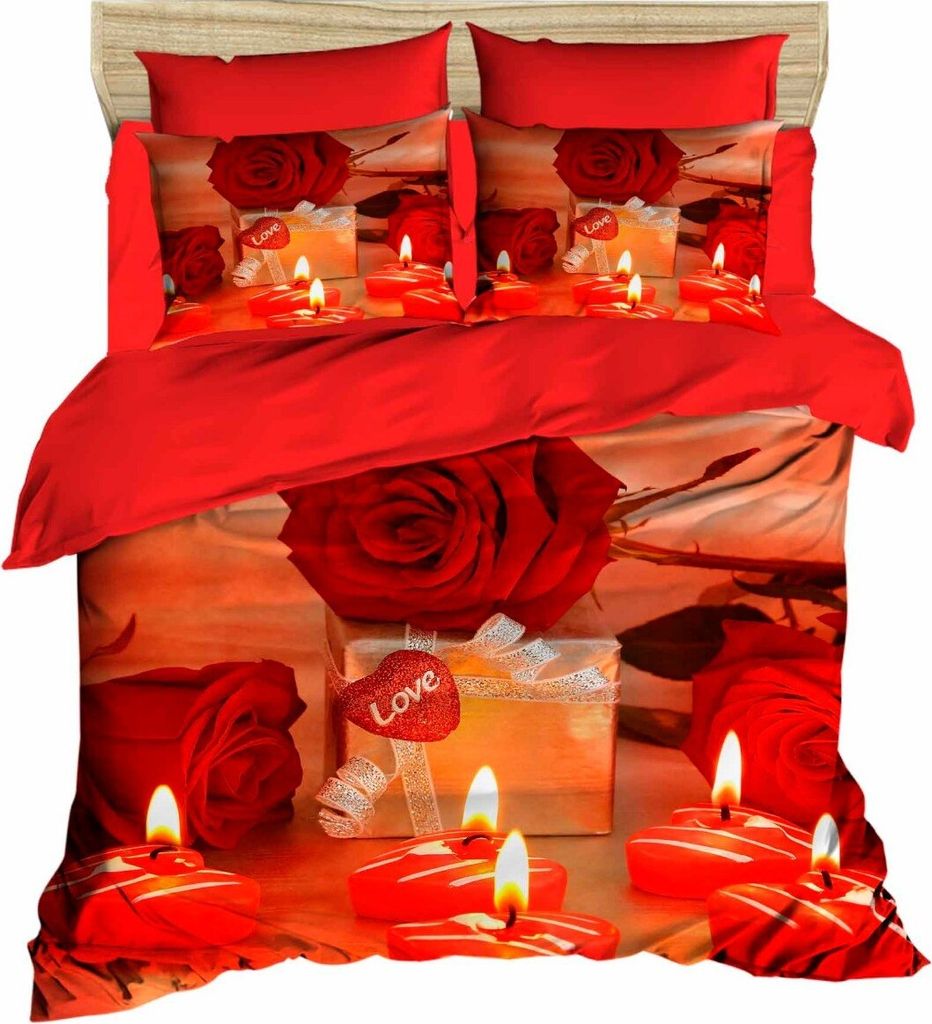 L'Essentiel Linge de Maison, 204, King-Size-Bettbezug-Set (FR), 100 % POLYESTER-MICROSATIN, Rot, 240 x 220 cm