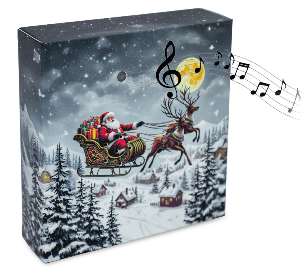 1.01 Kerstmuziekdoosje - ongeveer 12 x 12 cm - Een Productafbeelding 