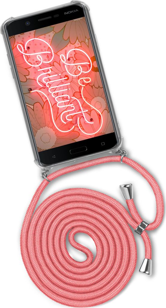 TWIST-Case + TWIST-Cord für Nokia 5, Farbe:Kooky Flamingo (Silber)