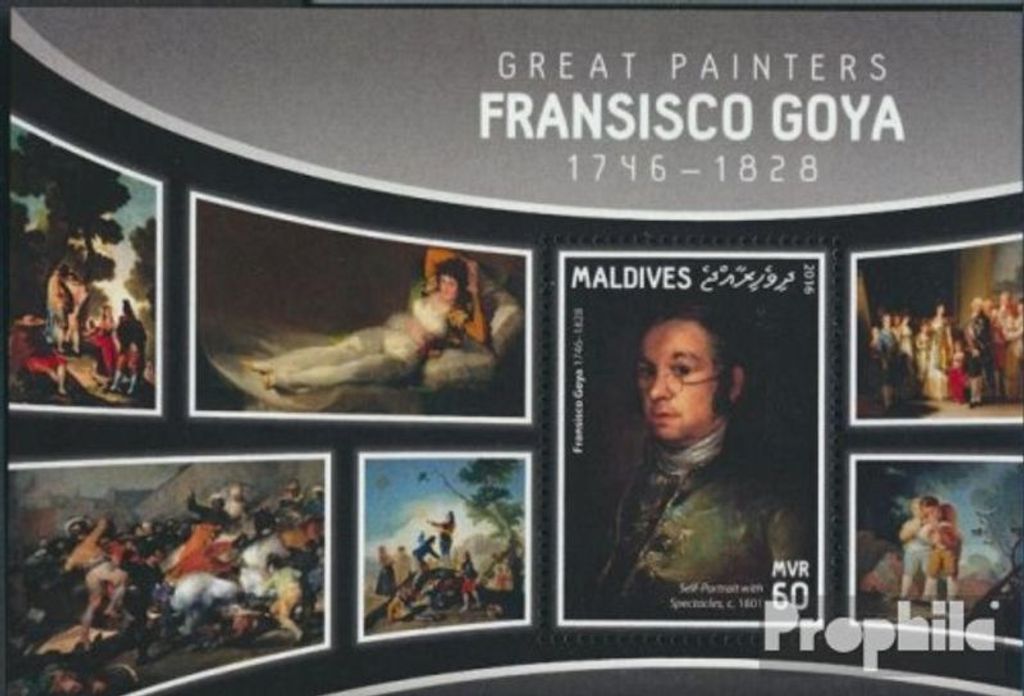 Briefmarken Malediven 2016 Mi Block 915 (kompl. Ausg.) postfrisch Francisco Goja