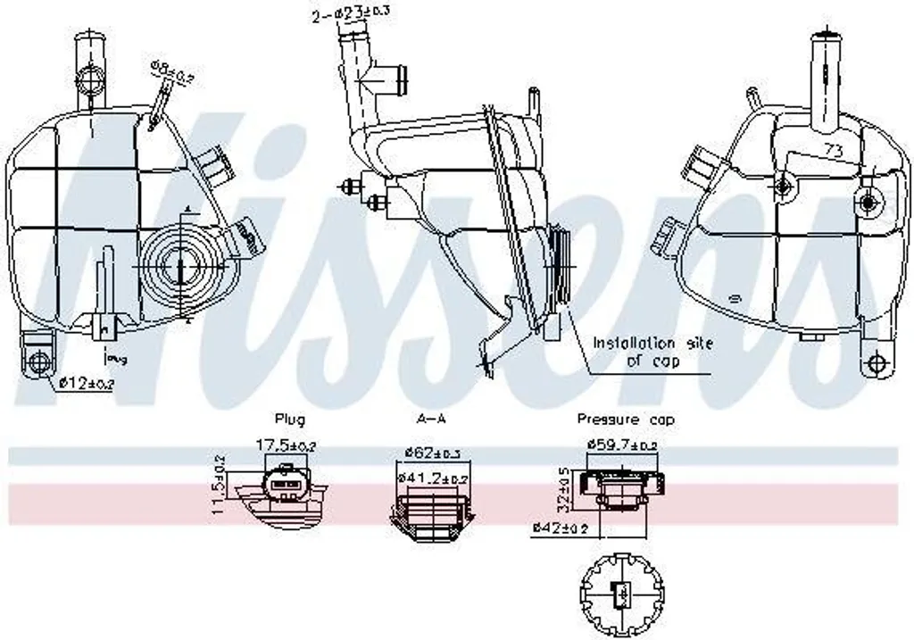 Réservoir de liquide de refroidissement pour Mercedes Classe M W164