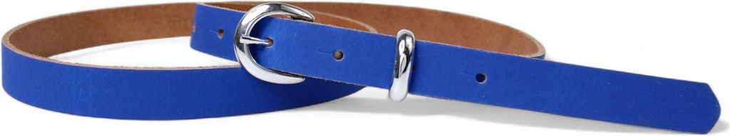 FRONHOFER schmaler Damen Ledergürtel 2 cm Gürtelschnalle+ Schlaufe silber glänzend