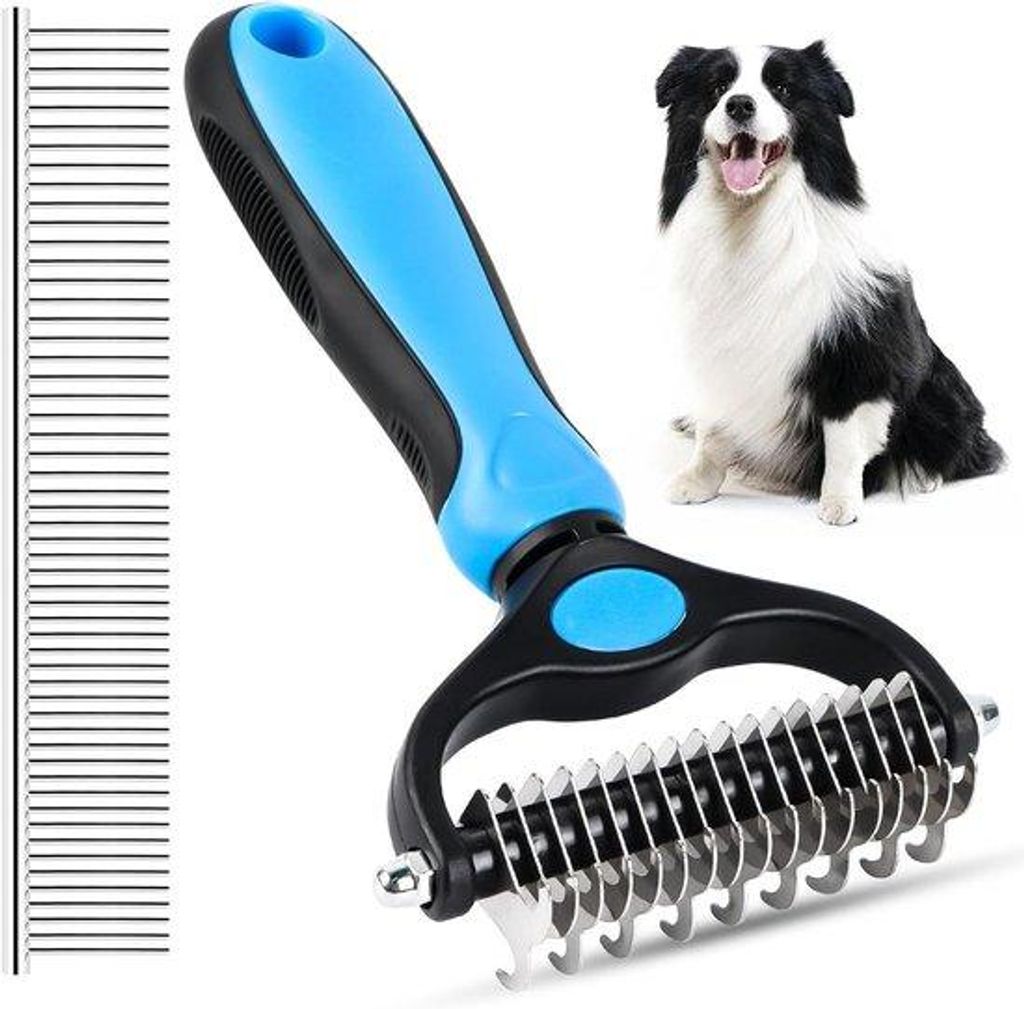 Doppelborstel für lange Haare, Edelstahl, 2 Stück
