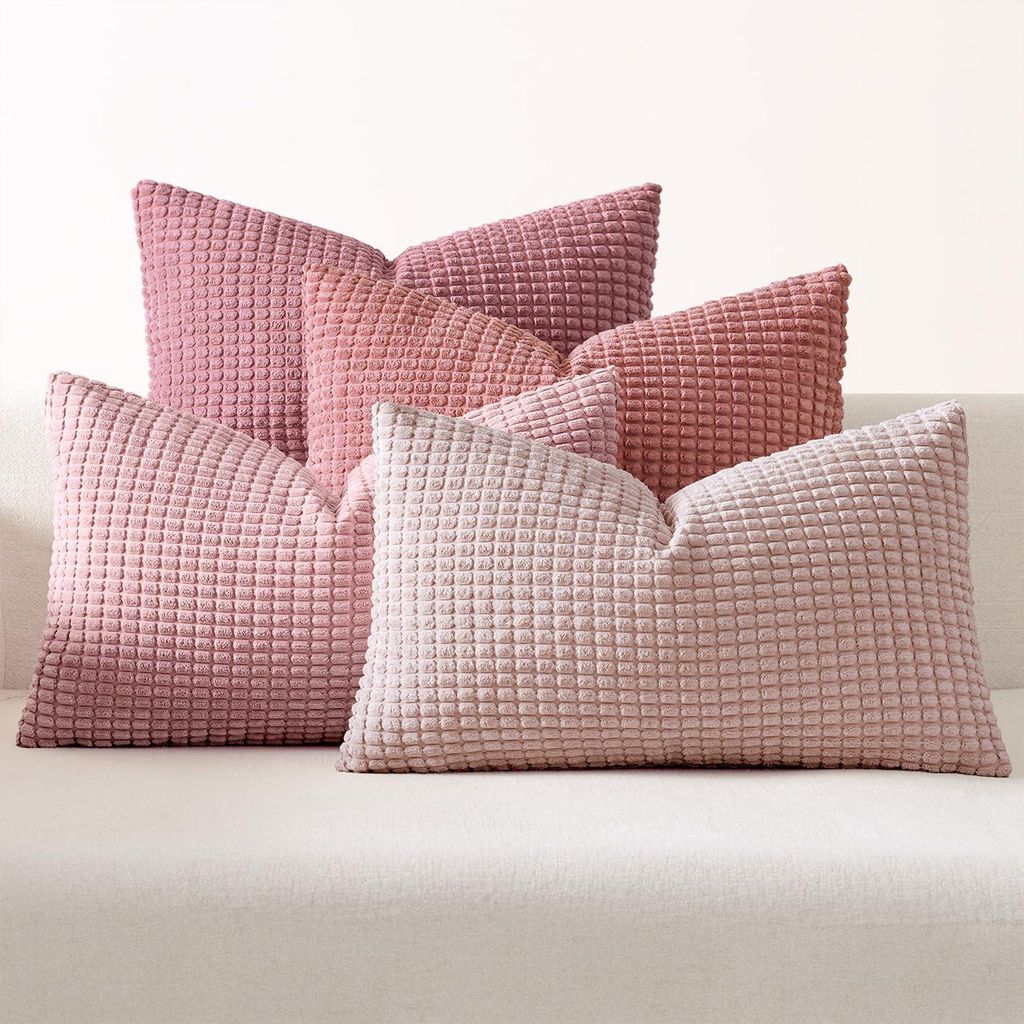 Kissenbezug aus Cord, 4er-Set, Dekokissen mit Perlen, Sofakissen, Zierkissen, weiche Kissenbezüge, Dekokissen für Sofa, Sessel, Wohnzimmer, 40 x ...