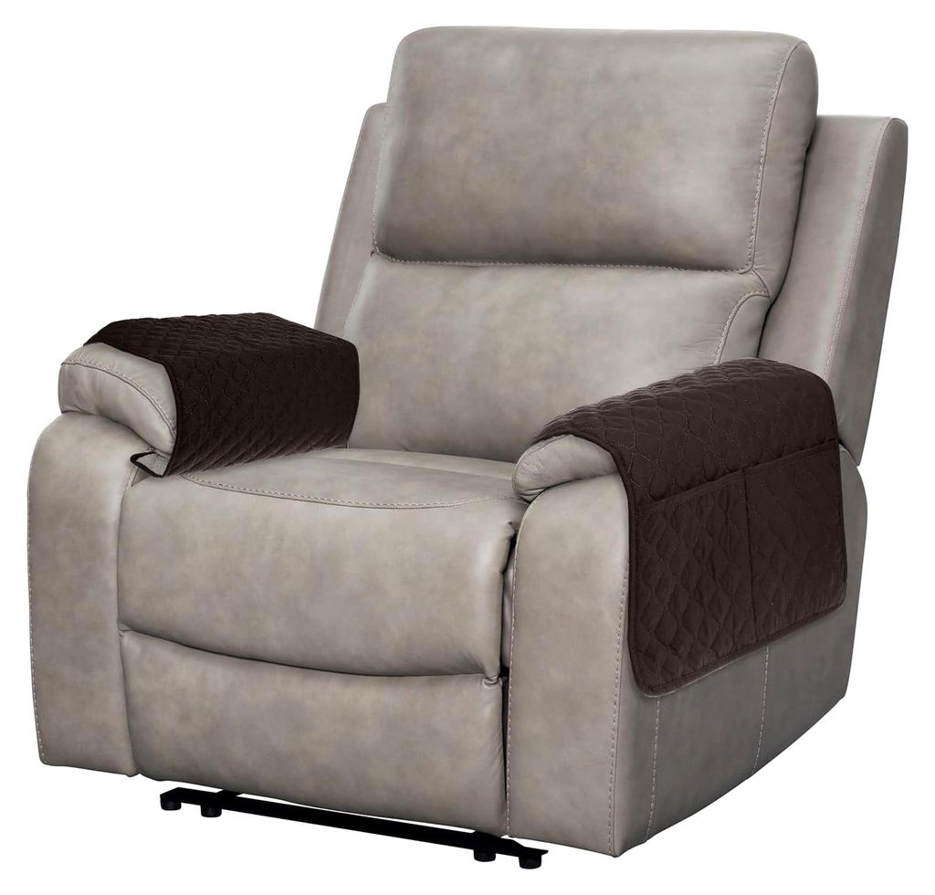 2 Stück Armlehnenbezüge für Sofa und Sessel mit Seitentasche