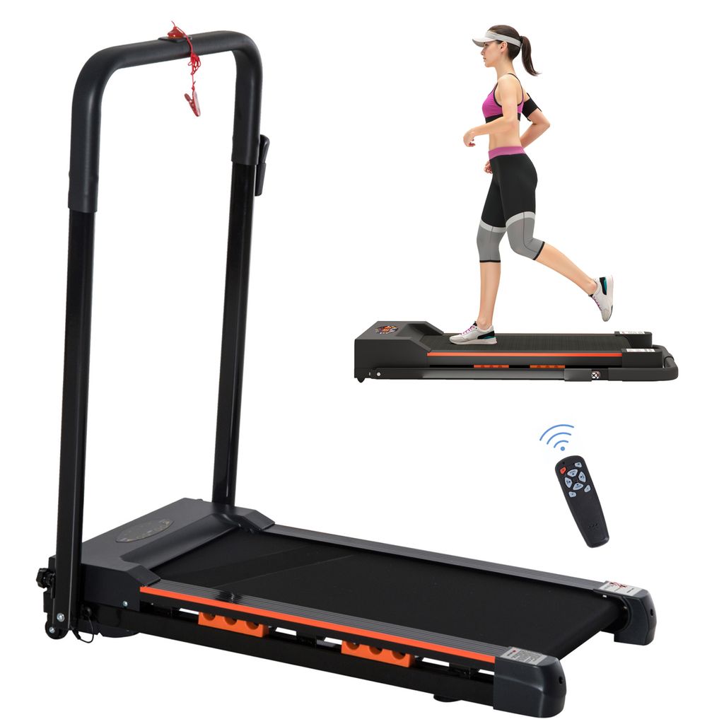 Elektrisches Laufband mit LCD Display, faltbares Fitnessgerät 1-6 km/h, 105 x 56 x 108,5 cm