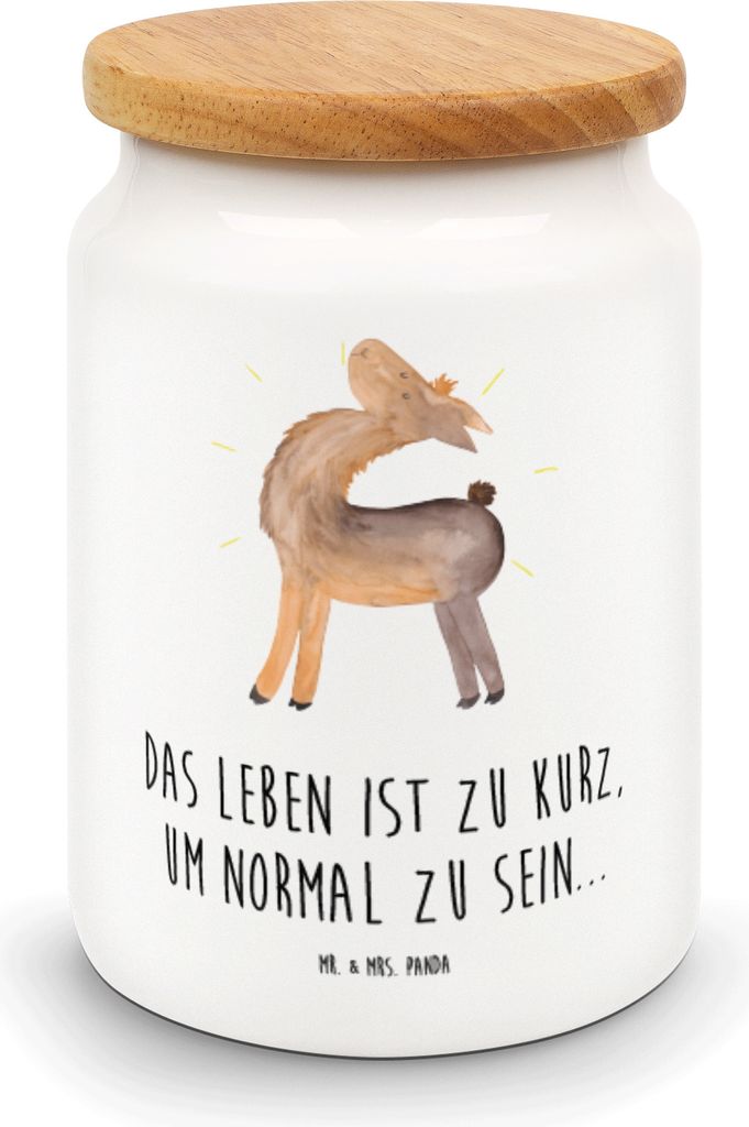 Mr. & Mrs. Panda Frischhaltedose Lama Stolz - Weiß - Geschenk, Family, Hippie, Keksdose, Dose, Teedose, Kaffeedose, Familie, behälter, Vorratsdos...