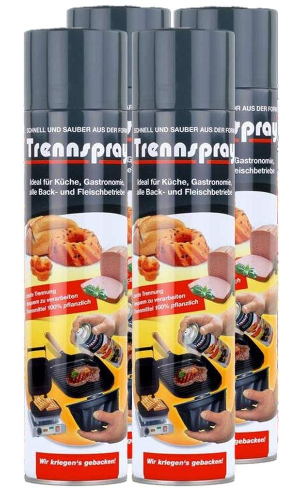 4 x 600ml Boyens Back Trennspray - Zum Grillen, Braten & Backen - Antihaftspray, Non Stick Spray für Grillroste, Plancha und Teppenyaki Grills