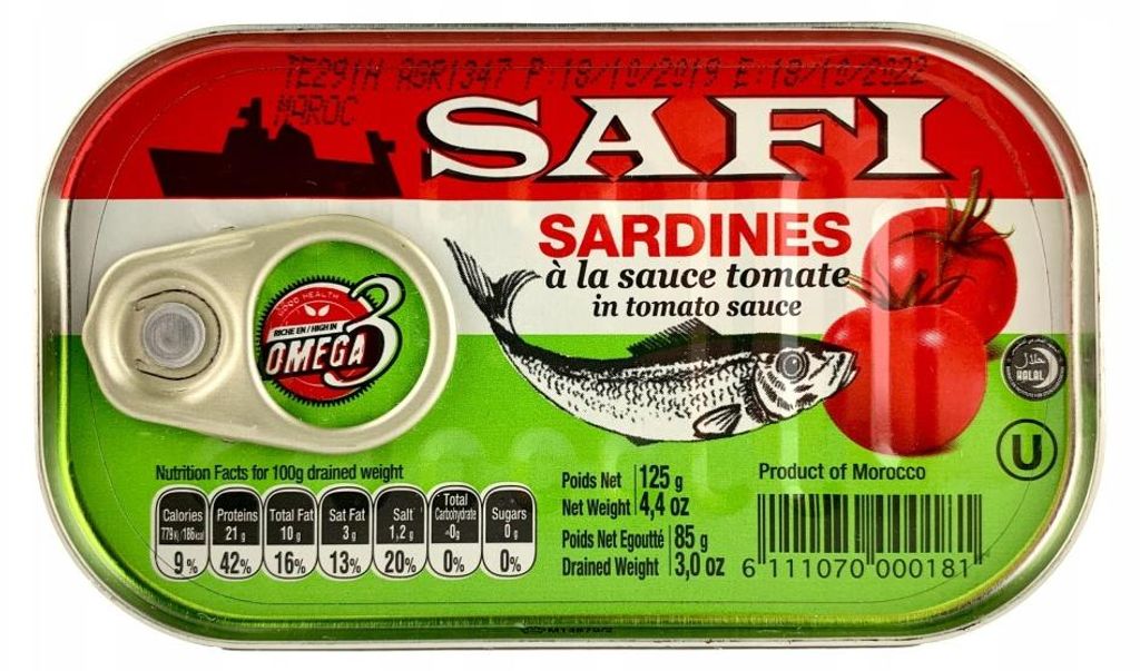 Sardynki w sosie pomidorowym Safi 0,125 kg Zdjęcie produktu 