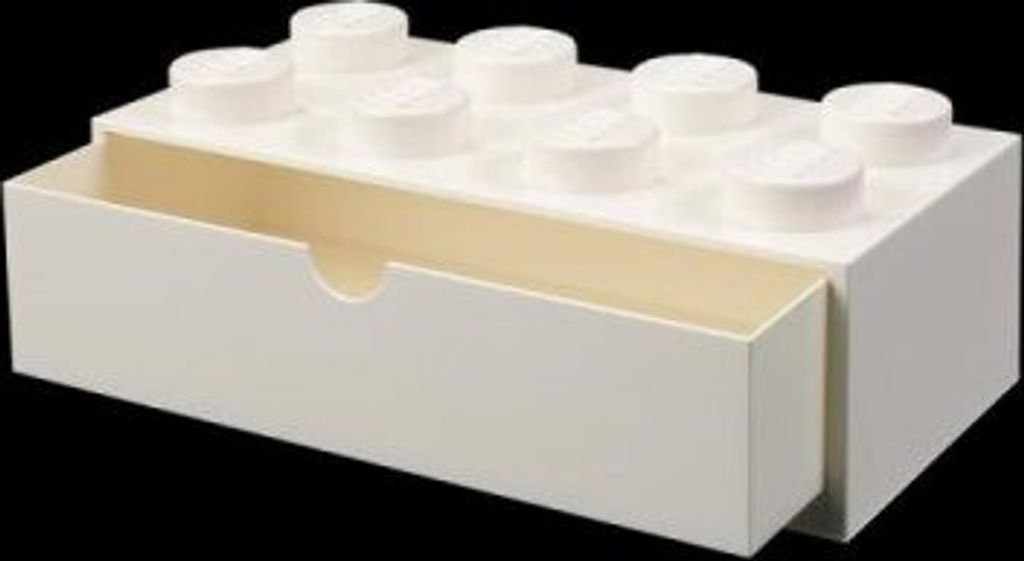 Lego Schreibtischschublade 8 (Weiß, Noppen)