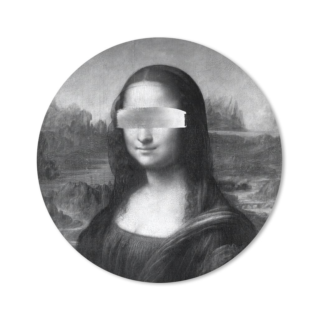 MuchoWow Mauspad Mousepad Mona Lisa - Leonardo da Vinci - Schwarz - Weiß 40x40 cm - Mousepads - Maus Mat - Pad - Mausunterlage - Schreibtisch Ac...