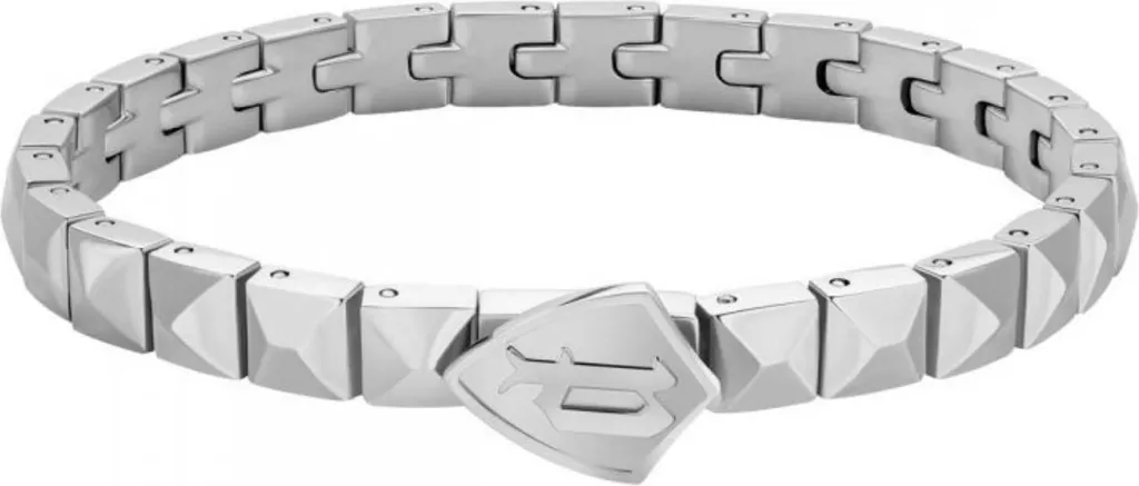 Finissez-en avec les bijoux fragiles : bracelet Police acier et cuir noir