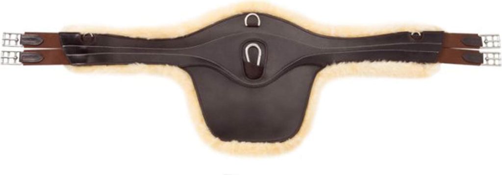 Kavalkade Stollenschutzgurt Excellence mit Lammfell Stollengurt Sattelgurt Braun