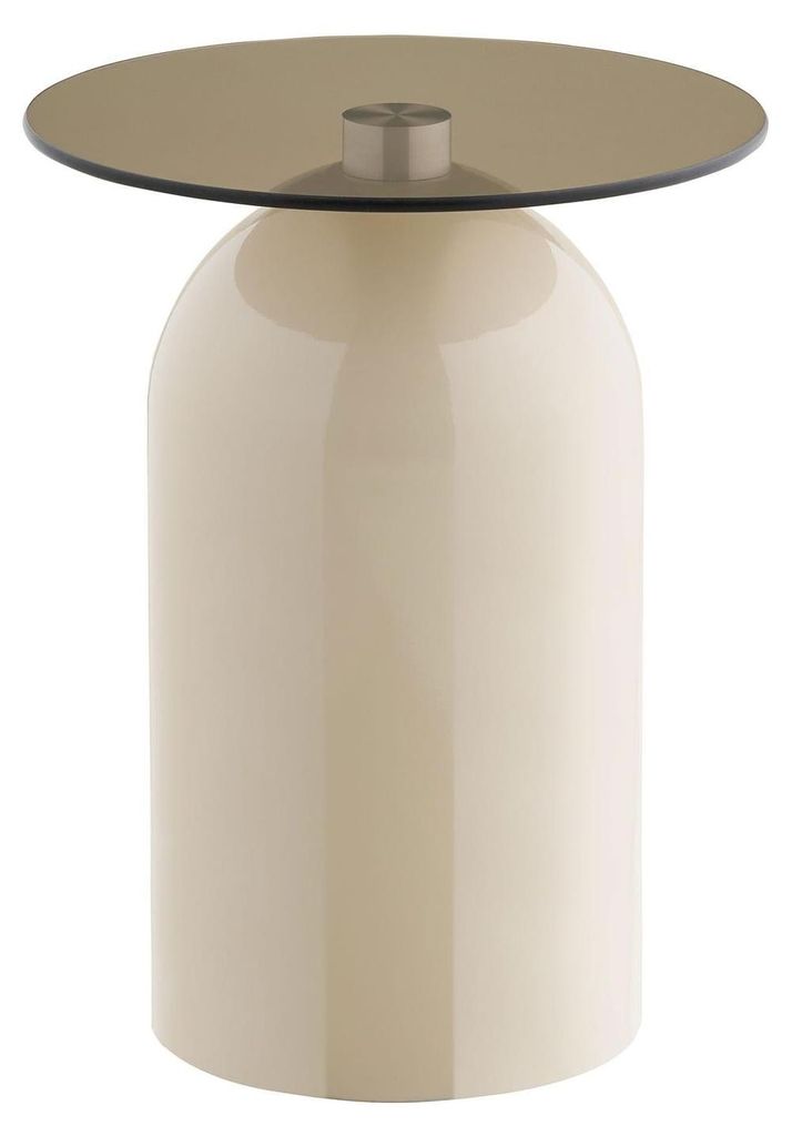 Beistelltisch Ravello aus Glas Ø40cm - Beige Produktbild 