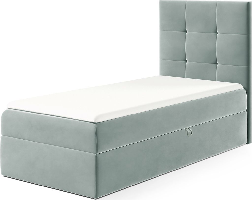 MEBLINI Kinderbett mit Bettkasten - Gepolstert Einzelbett mit Matratze - Polsterbett mit Stauraum - Bett mit Kopfteil - Stauraumbett - MINO 2 - 100...
