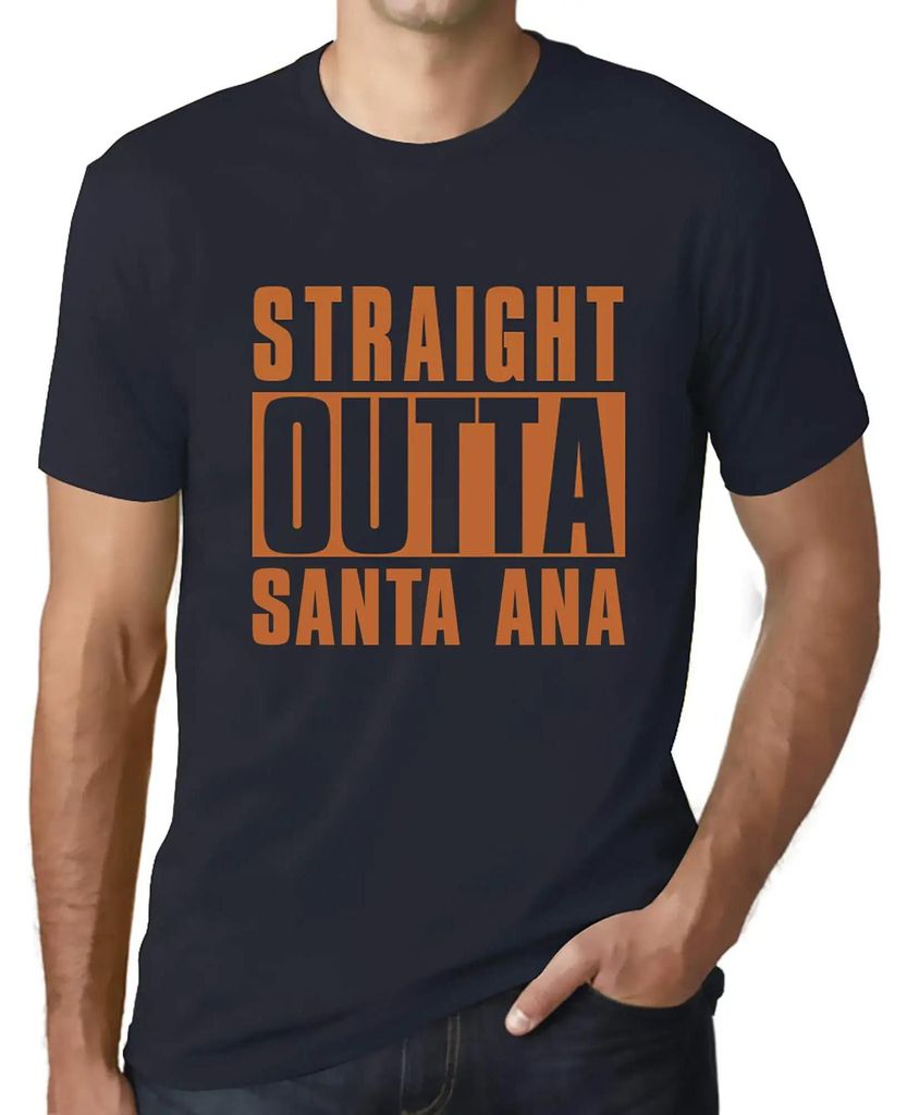 Herren Grafik T-Shirt Straight Outta Santa Ana Öko-Verantwortlich Vintage Jahrgang Kurzarm Lustige Druck Geburtstag Geschenk Mann