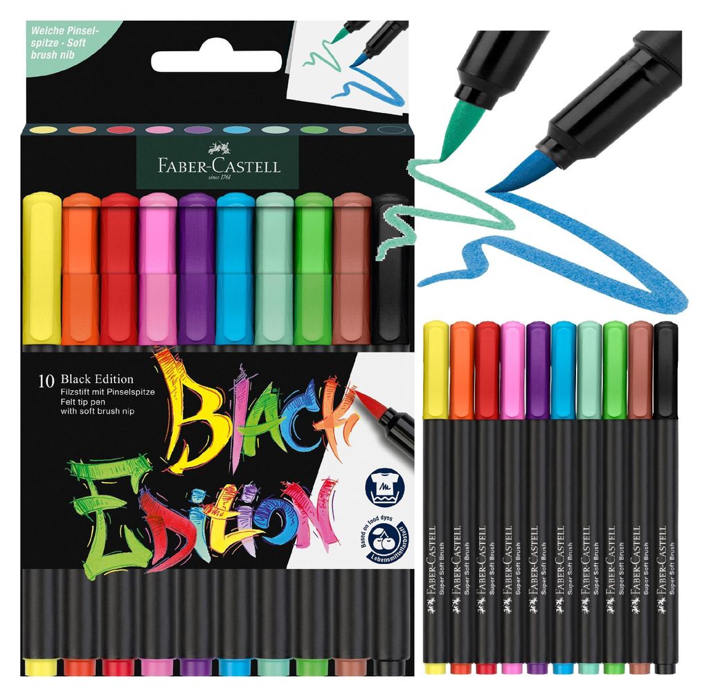 FABER-CASTELL Pinselmarker 10 Farben Produktbild 