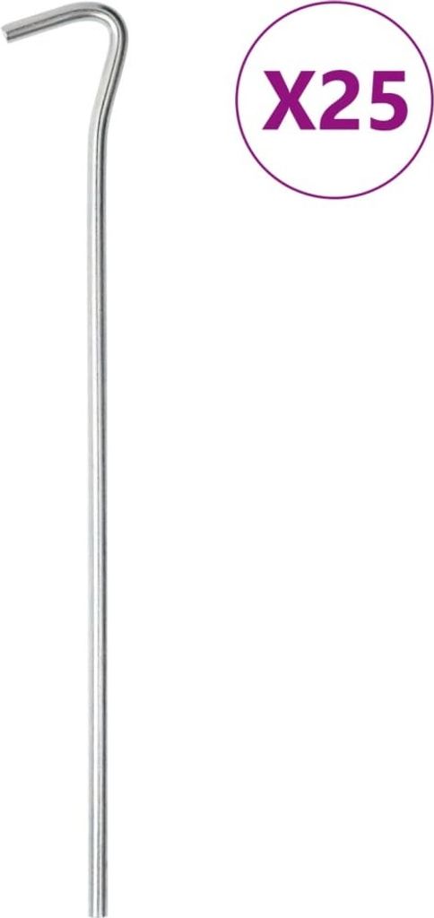 Design Zeltheringe 25 Stk. 23 cm Ø5 mm Verzinkter Stahl, Sonstiges Zeltzubehör 2024 Neu