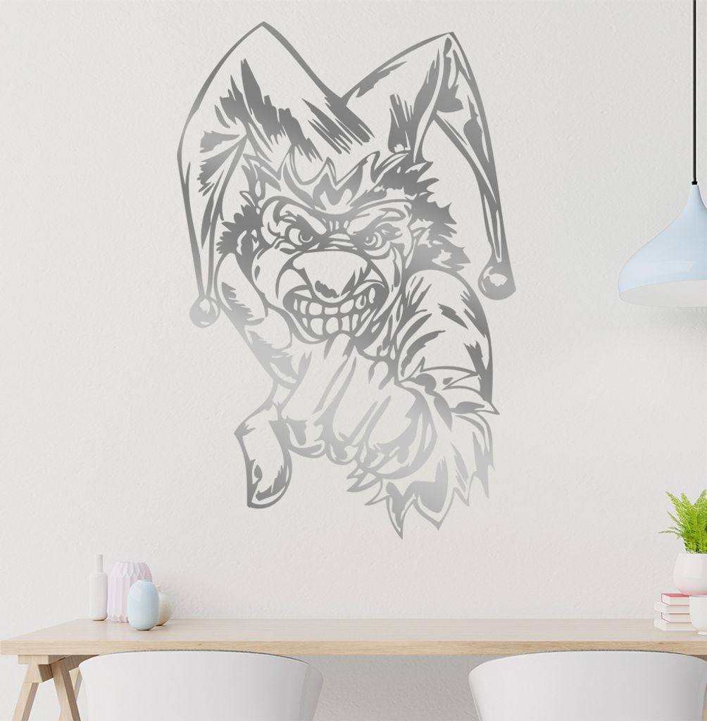 Harlekin Wandtattoo in 6 Größen - Wandaufkleber Wall Sticker - Dekoration, Küche, Wohnzimmer, Schlafzimmer, Badezimmer