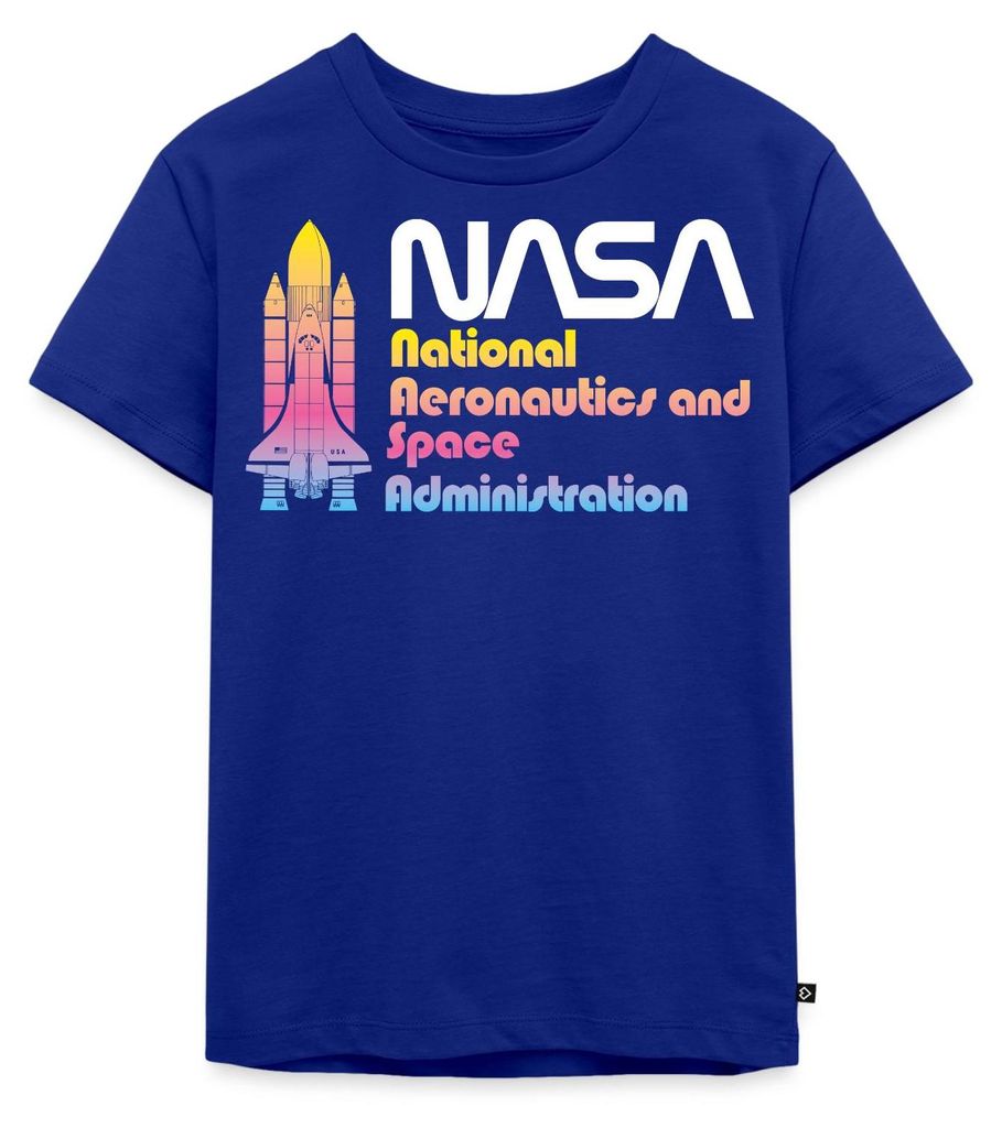 Spreadshirt NASA Kinder Premium T-Shirt, 134/140 (8 Jahre), Royalblau
