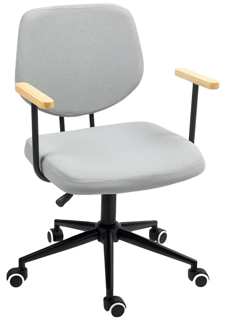Chaise de bureau confortable contre le mal de dos, bois et tissu réglable