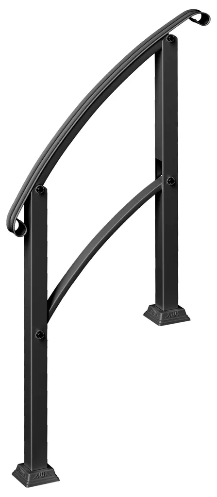 Appui escalier sécurisé pour marches extérieures noir mat kit complet - 12