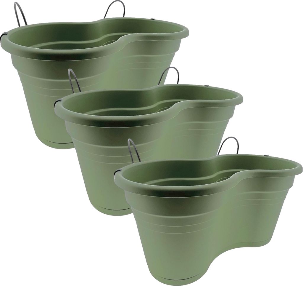 Doppelter Balkon-Blumenkasten, Hängekasten, kompletter Produktbild 