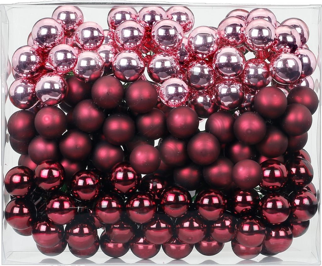 Spiegelbeeren Glas 2,5cm, 144 Stück, Farbe:Berry Kiss ( Beere glanz / matt )