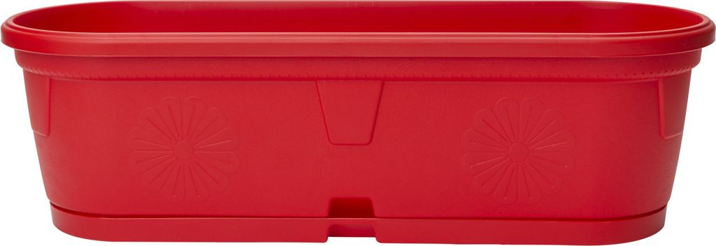 Pflanzkübel Blumenkasten Blumentopf Blumenkübel länglich wetterfest 50 cm rot