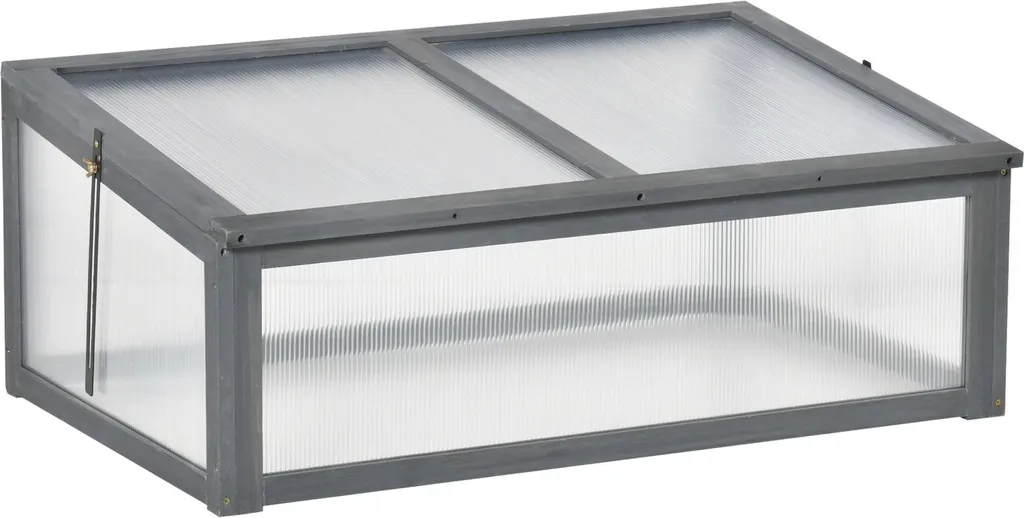 Petite serre de balcon pour semis et potager en bois gris résistant