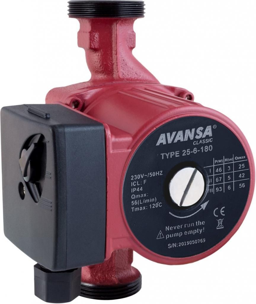AVANSA 25-6/180 Circulatiepomp cv-pomp 230 V – DN25 11/2", Productafbeelding 