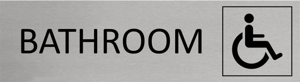 CombiCraft Aluminium Türschild Accessible Bathroom 165x45mm mit 3M-Tape zur Befestigung, einfache Kennzeichnung von Räumen und Bereichen