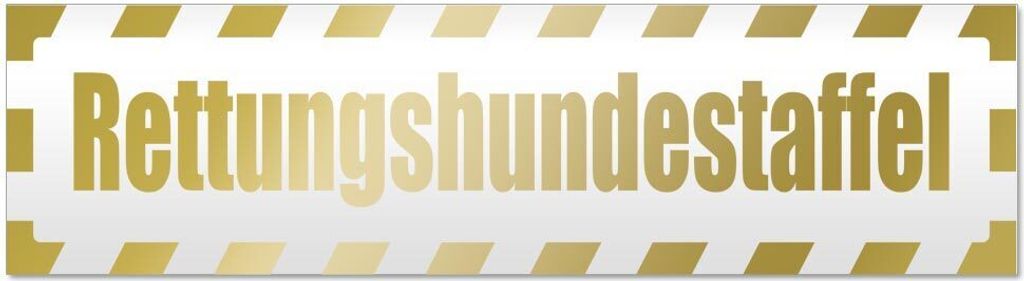 Kiwistar Rettungshundestaffel gestreift Magnetschild Schild magnetisch - 45cm Gold - Magnetfolie für Auto PKW Kfz