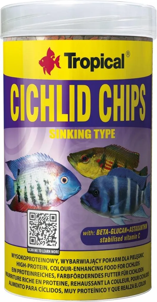 Cichlid Chips 1000 ml - Nourriture complète pour cichlidés d'ornement