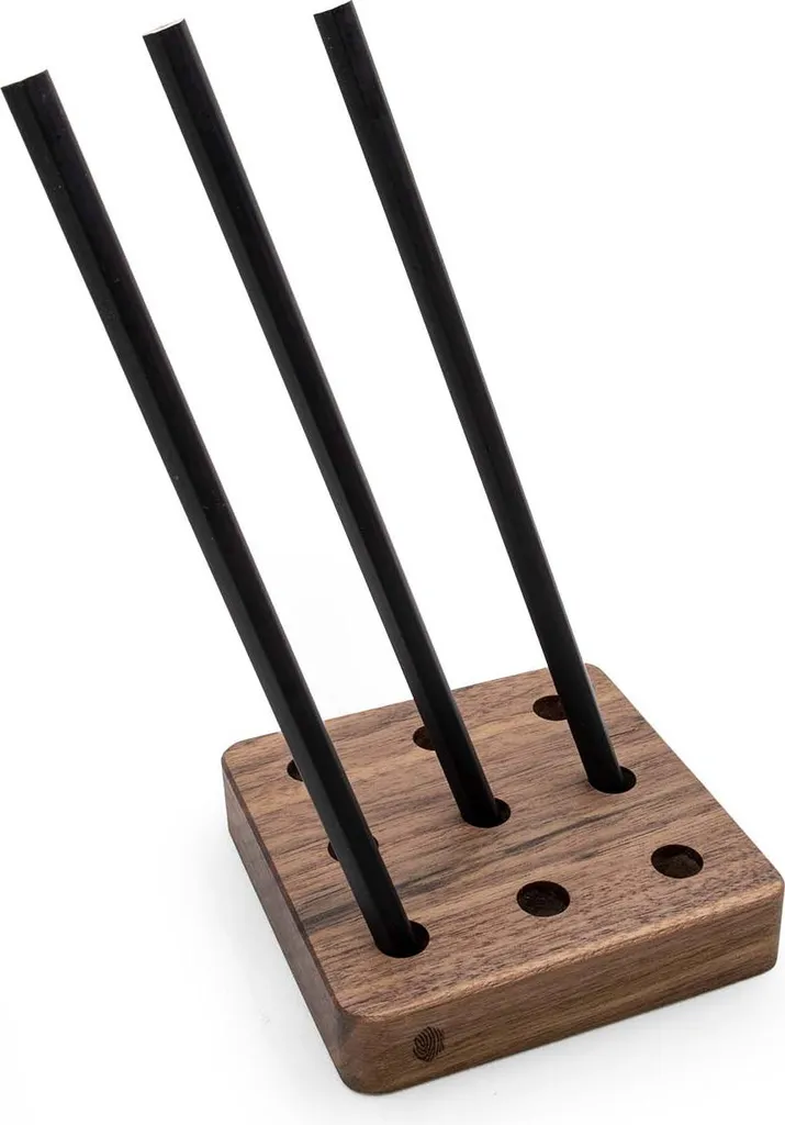 Porte-stylo en noyer américain massif organiseur de bureau carré bois
