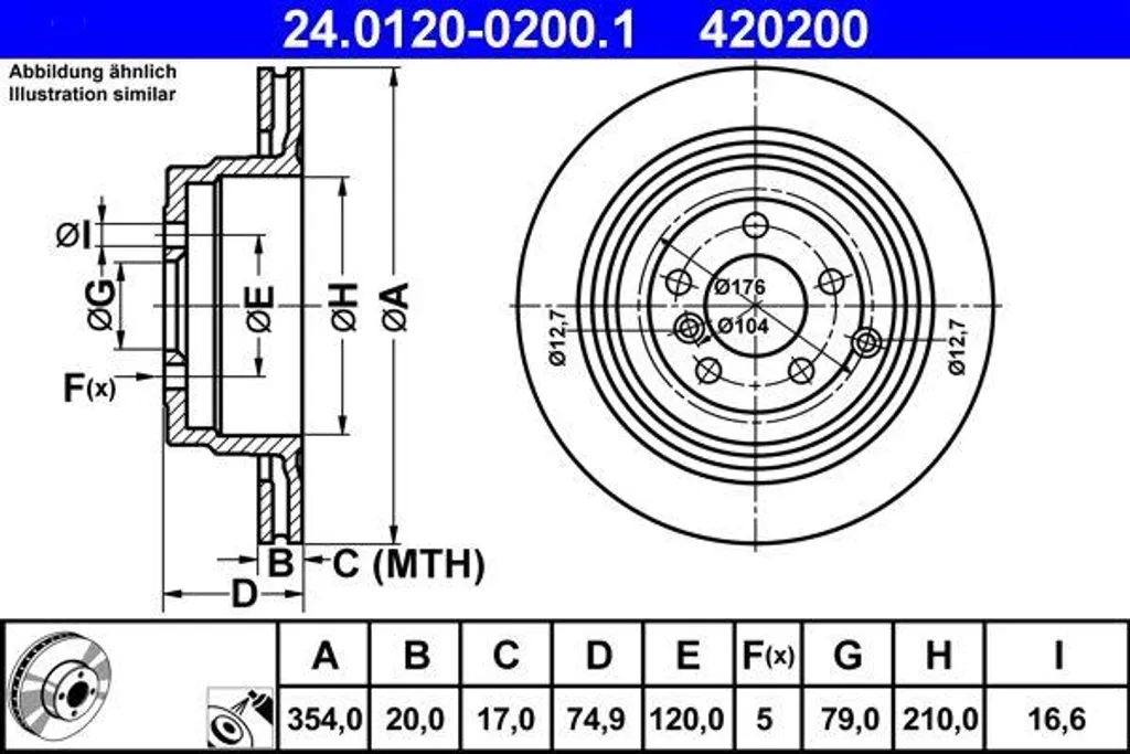 Disque de frein ATE SDB500201 : Haute Teneur en Carbone pour Rover