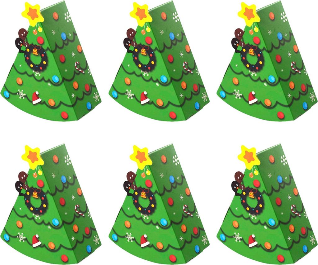 Weihnachtssüßigkeitenboxen, baumförmige Süßigkeitenverpackungsboxen, kleine Papiergeschenkboxen für Weihnachten und Silvester, Partyzubehör