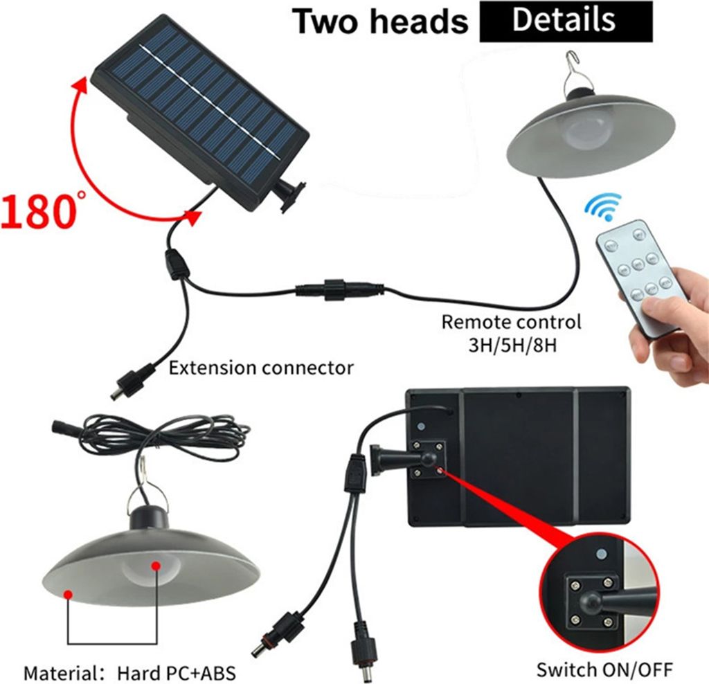 Außen Solarlampe Solar Pendelleuchte IP65 Wasserdichte Produktbild 5
