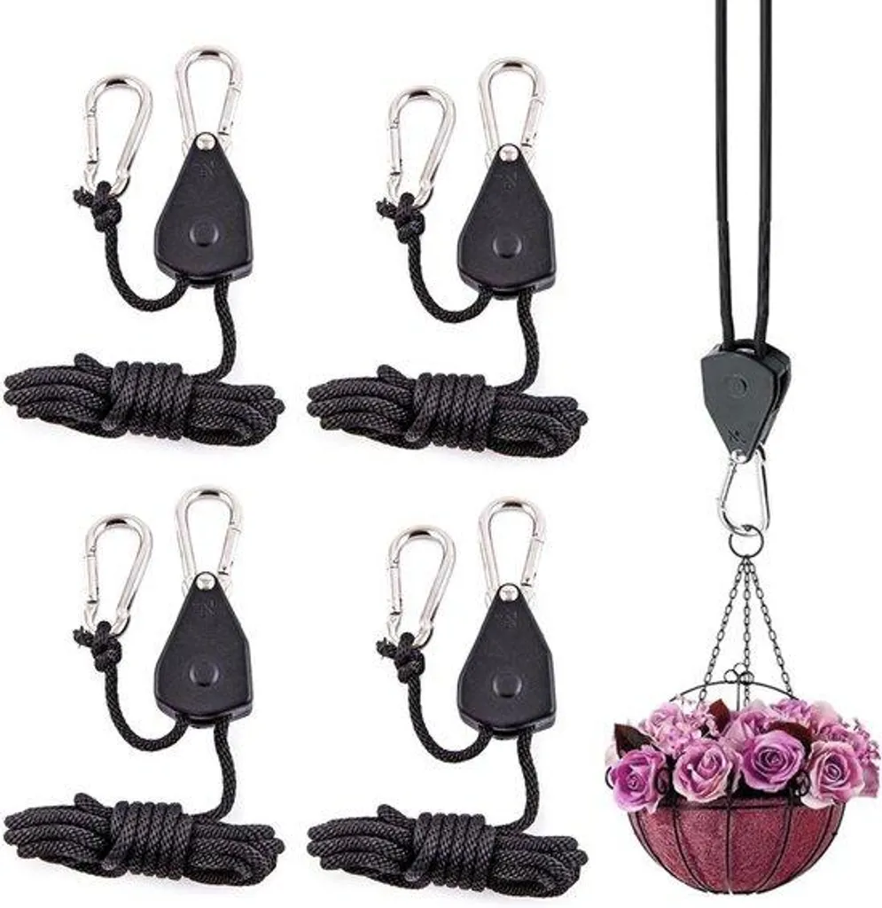 Crochets réglables robustes pour ventilateur, pack de 4 câbles de 2 m