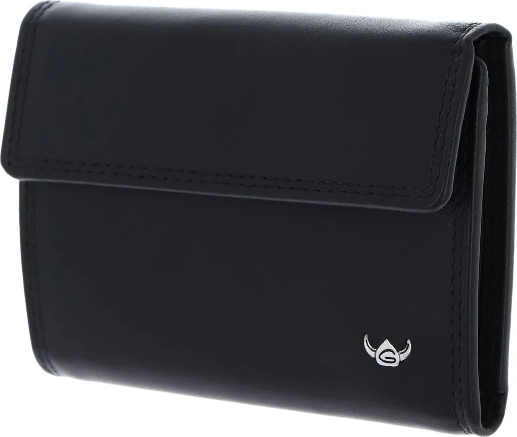 Pochette à clés en cuir noir Golden Head Polo pour homme et femme